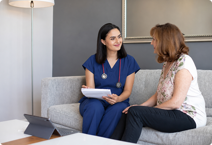 Doctor consulting with a patient at a private gynaecology clinic